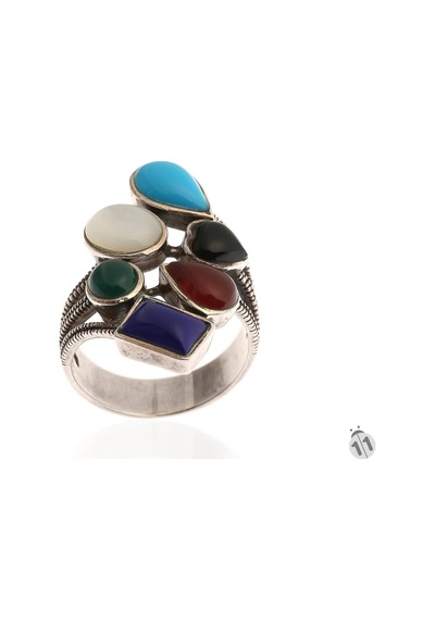 Mineral Takı Garnet, Jade, Turkuaz, Onyx, Sedef El Isi Yüzük