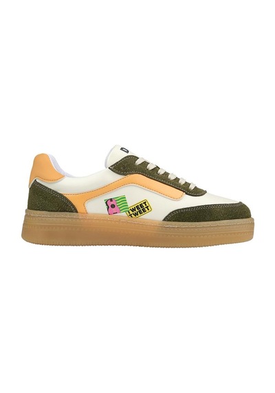 Kadın Vegan Deri Krem Sneakers - Warner Bros Looney Tunes Sylvester And Tweety Tasarım Çok Renkli