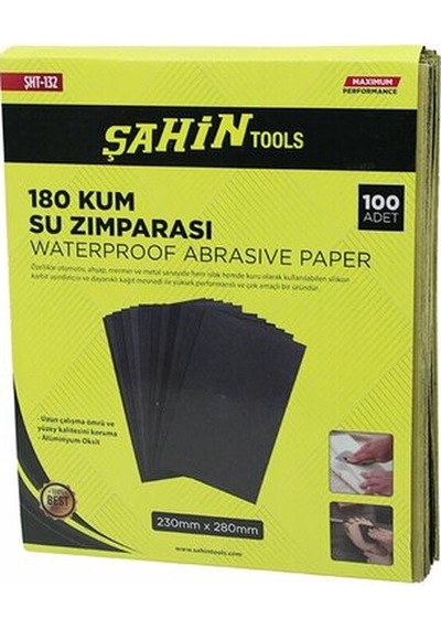 100 Adet 180 Kum Kağıt Su Zımparası 230x280mm 4801