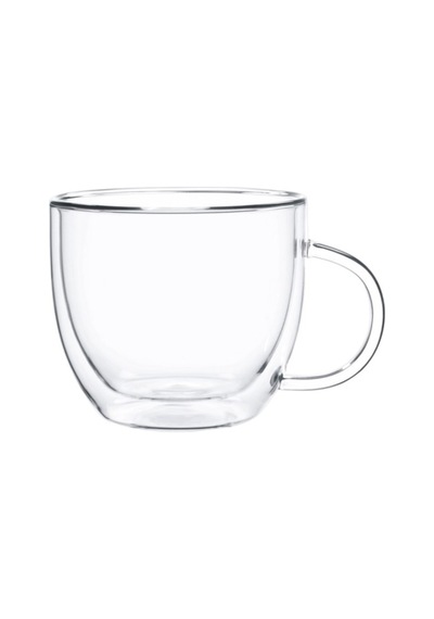 250 Ml Çift Çidarlı Isıya Dayanıklı Ev Ofis Fincan Cam Bardak Beyaz