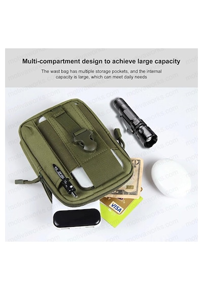 Taktik Modüler Mini Haki Yeşil Göğüs Bel Telefon Molle Çantası Spor Bisiklet Motosiklet Scooter