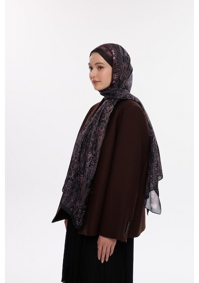 Mirsoy Scarf Asya Etnik Desen Şal Bordo