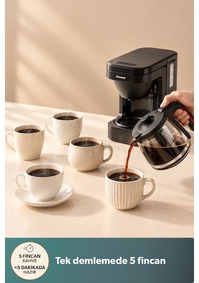 Homend Take 5 Brew 5019h Filtre Kahve Ve Çay Demleme Makinesi Siyah