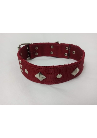 Kozaklı Süslü Köpek Tasması Kırmızı 75 x 5 CM Kırmızı