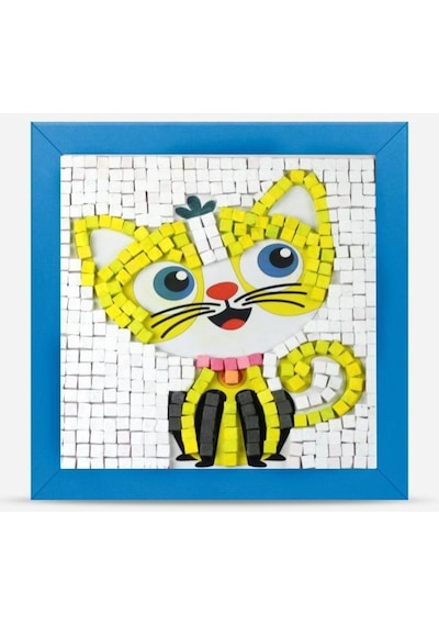 19 I Çocuk Ahşap Çerçeveli Seramik Mozaik Set 20x20 Cm