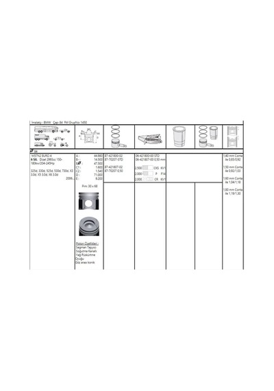 GOETZE ISS 87-70207-50 Piston 84.50Mm E46 320D E60 E61 525D 530D E65 730D E53×3 X5×6 3.0D 04- M57N2 Euro 4