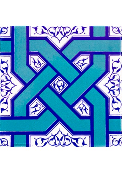 Armada Çini 20x20 Cm Ac 6 Selçuklu Turkuaz Zincir Geçme Çini Kar