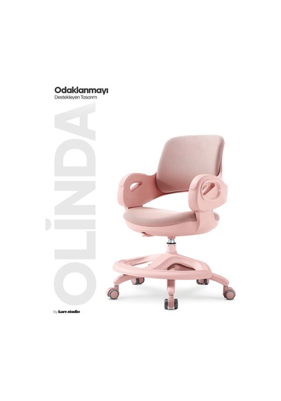 Olinda Ergonomik Çocuk Çalışma Koltuğu Pembe