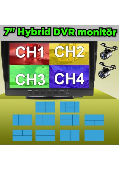2 Adet Beyaz Ledli Kelebek Kamera Ve 7 İnç Dvr Monitör Seti