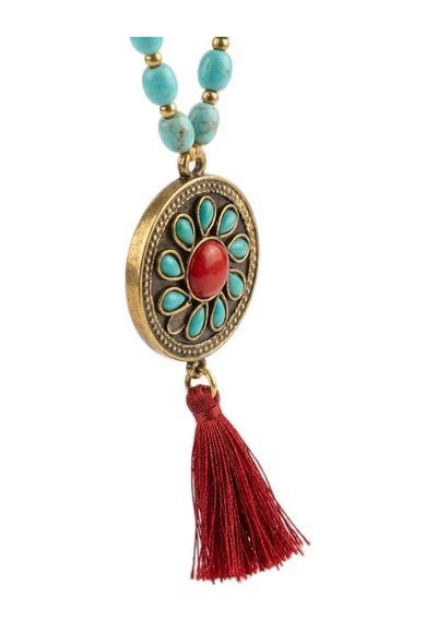 Nomad Ember Püsküllü Kolye Kırmızı
