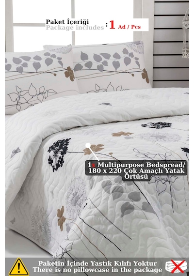 Eponj Home Çok Amaçlı Örtü Tek Kişilik Atlantis Beyaz Beyaz