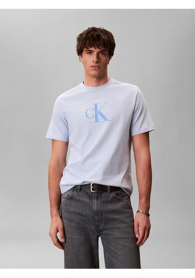 Calvin Klein Ss Hero Monologo Tee, C1o, M Mavi Erkek T-shirt
