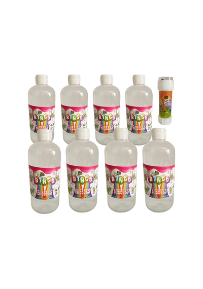 8 Adet Köpük Baloncuk Likiti Yedek Baloncuk Solüsyon 500 Ml Tabanca Köpük + 1 Adet Mini Köpük Oyunu