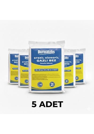 Steril Hidrofil Gazlı Bez 30x80cm 2 Adet 30x40cm Emici Spanç - 5 Adet