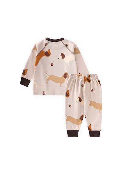 Cigit Desenli Pijama Takımı 1-6 Yaş Bej