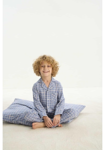 Zeyzey 8748 Erkek Çocuk Önden Düğmeli Pijama Takım 001