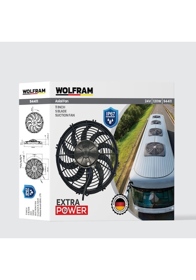 Axial Fan 11 İnch S Kanat Ip67 Su Geçirmez Wolfram 94411