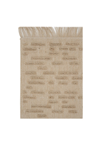 Cool Halı Rustika Bej Jüt Kilim Halı Hasır Doku Bohem Dekoratif Kabartmalı Kaymaz Jüt Mutfak Kilimi Bej 2
