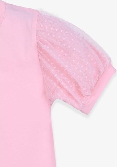 Breeze Kız Çocuk Tişört Kolları Tüllü Somon (8-12 Yaş)