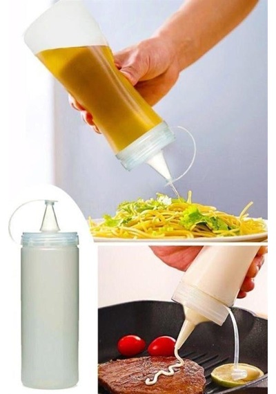 Şeffaf Kapaklı Sızdırmaz Yağlık Sosluk Şişesi Plastik Yağdanlık 400 Ml. Ap-9028 5570 Diğer
