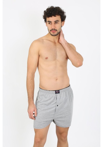 İbrahim Burak Etiler Collection Moda Çizgi Erkek Penye Boxer Gri 40091