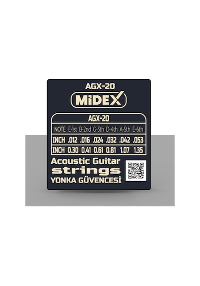Midex Agx-20 Akustik Gitar Teli Takımı ve Pena Seti