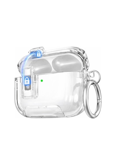 Apple Uyumlu AirPods Pro 3. Nesil İle Kılıf Standlı Kilitli Tpu Premium Matte Trip Case Şeffaf