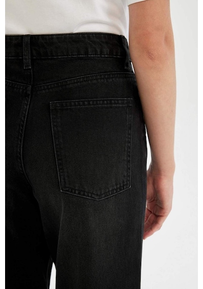 Defacto Relax Fit Yüksek Bel Bilek Boy Jean Pantolon C6387ax24aunm40 Siyah