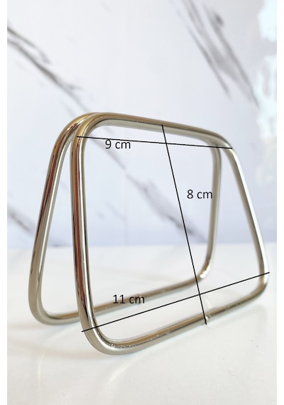 Vollen Yarn Metal Çanta Sapı Kare 11 Cm Gümüş