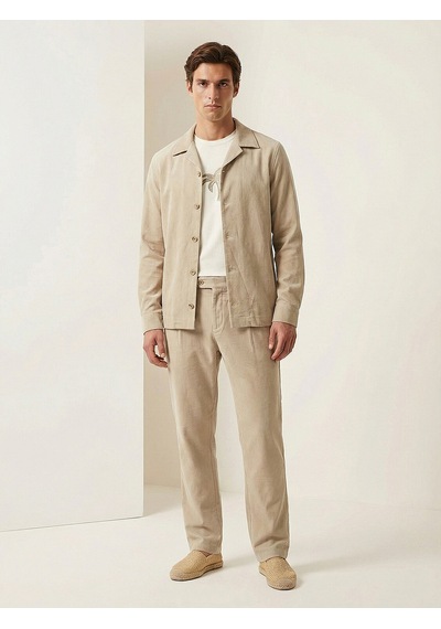 Xint Naturel Keten Karışımlı Regular Fit Pantolon 100744 Bej
