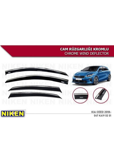Cam Rüzgarlığı Niken Kromlu Kia Ceed 2018 Sonrası 4lü