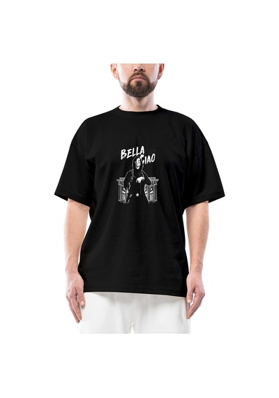 La Casa De Papel Bella Oversize Siyah Tişört