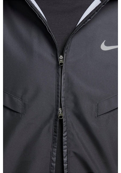 Nike Running Storm Fit Windrunner Hoodie Jacket Erkek Su İtici Kapüşonlu Reflektörlü Yürüyüş Koşu Ceketi Siyah