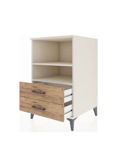 Kronos Komodin 2 Raflı 2 Çekmeceli 60x59x96 Aytaşı-çam Aytaşı