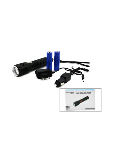 Zoomlu Cob Led Şarjlı Metal El Feneri 3000 Lümen 17 Cm Renkli 15061557