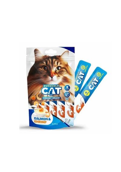 Euro Gold Cat Somon Balığı Ve Karides Aromalı Sıvı Kedi Ödülü 5x15gr