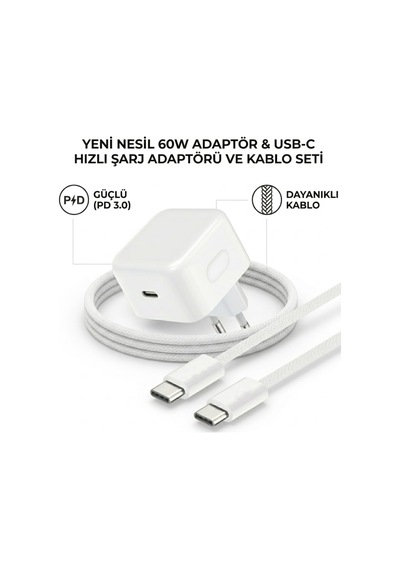 40w Gan5 Dynamic Power Usb-c Hızlı Şarj Aleti 60w Max Pd Type-c Şarj Cihazı İphone 17 Pro Max