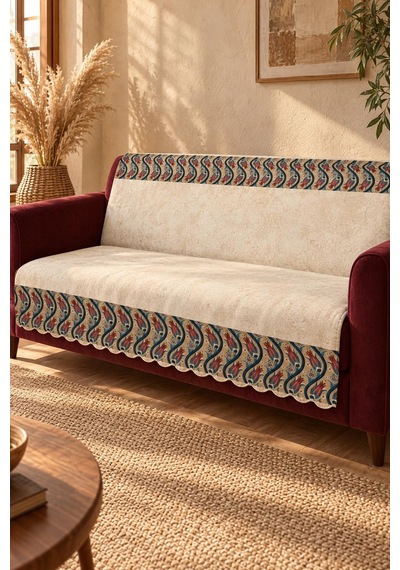 Çok Amaçlı Kadife Koltuk Örtüsü Kaymaz Süngerli 165x215 Cm Modern Bohem Çekyat Şalı Piknik Masa Örtüsü Alk18 Renkli