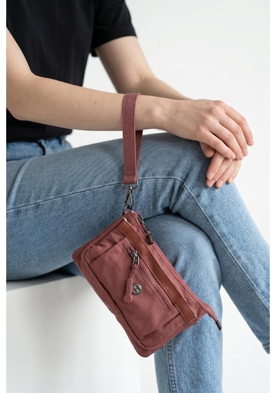 Baginn Paraşüt Kumaş Mini Çapraz Askılı Kadın Telefon Çantası Yağmur Geçirmez El Askılı Çanta 20 12 Cm Kiremit