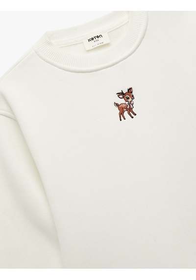 Koton Geyik Nakış Detaylı Uzun Kollu Bisiklet Yaka Şardonlu Sweatshirt Ekru 6wkg10376ak Ekru Koton Geyik Nakış Detaylı Uzun Kollu Bisiklet Yaka Şardonlu Sweatshirt Ekru 6wkg10376ak Ekru