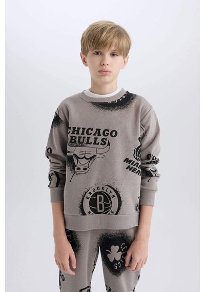 DeFacto Erkek Çocuk NBA Current Teams Bisiklet Yaka Sweatshirt Y4130A624WNGR323 DeFacto Erkek Çocuk NBA Current Teams Bisiklet Yaka Sweatshirt Y4130A624WNGR323