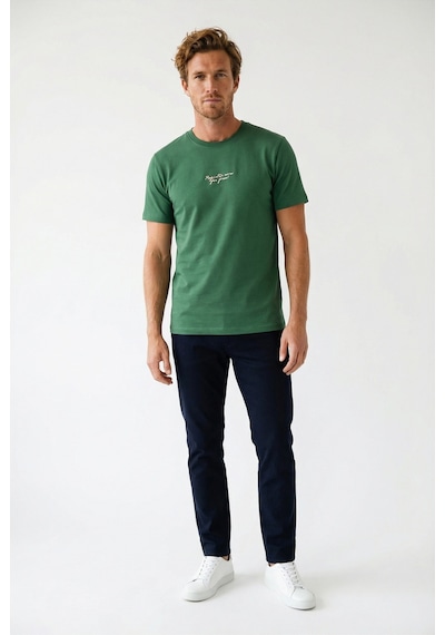 Redline Yeni Sezon Erkek Slim Fit Baskılı Tshirt 7031 Nefti