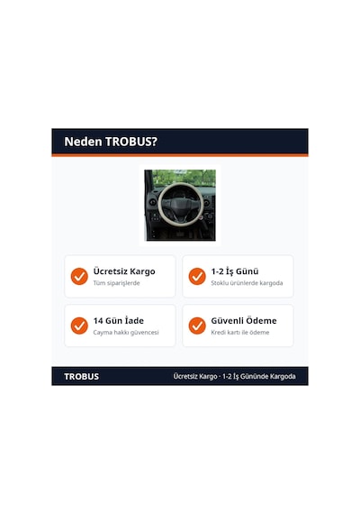 Trobus Honda City 2021 Ve Sonrası Uyumlu Direksiyon Kılıfı Silikon Geçmeli 36-42 Cm Bej