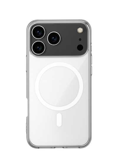 iPhone Uyumlu 17 Pro Max Kılıf Magneticsafe Şeffaf Silikon - Şeffaf Düz Renkli