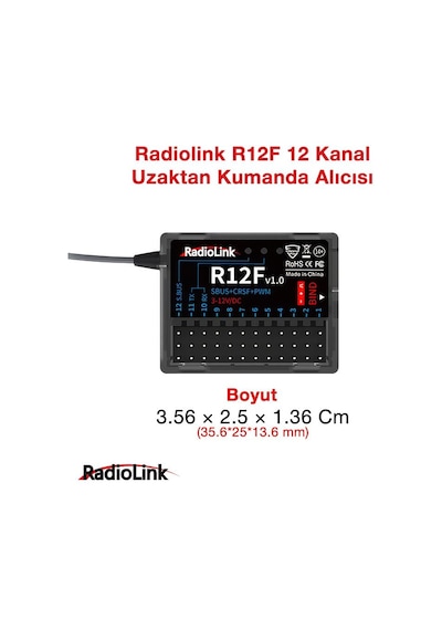 Radiolink R12f 12 Kanal Uzaktan Kumanda Alıcısı Dual Antenna Receiver W/s-bus+ppm+pwm