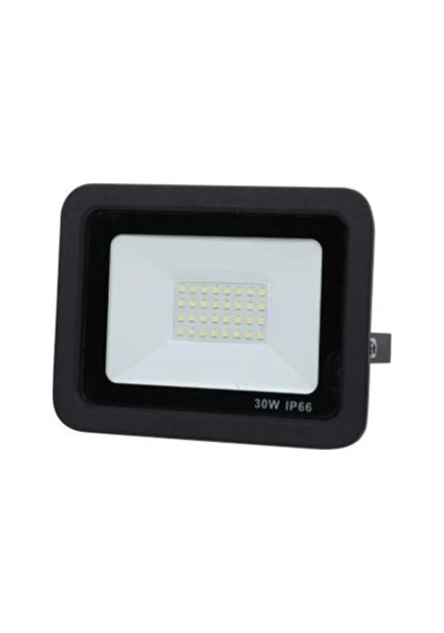 12-24 Volt 30 Watt Siyah Slim Kasa 6500k Beyaz Işık Ip 65 Led Projektör