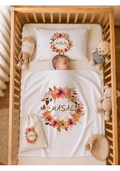 Pia Baby Kız Bebek İsimli %100 Pamuk Hastane Çıkışı 6 Parça Tulum Şapka Eldiven Hediye Seti 2077tybk0x Krem