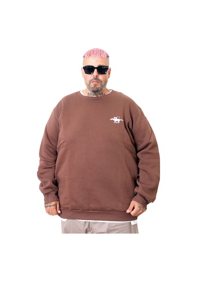Mode Xl Büyük Beden Erkek Sweat Bisiklet Horse U25812 Kahverengi