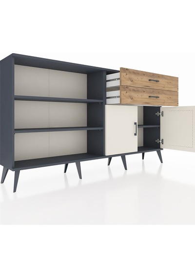 Arges Konsol 3 Raflı 2 Çekmeceli 2 Kapaklı 176x30x99 Antrasit-aytaşı/çam Aytası/atlas Çam - Antrasıt Arges Konsol 3 Raflı 2 Çekmeceli 2 Kapaklı 176x30x99 Antrasit-aytaşı/çam Aytası/atlas Çam - Antrasıt