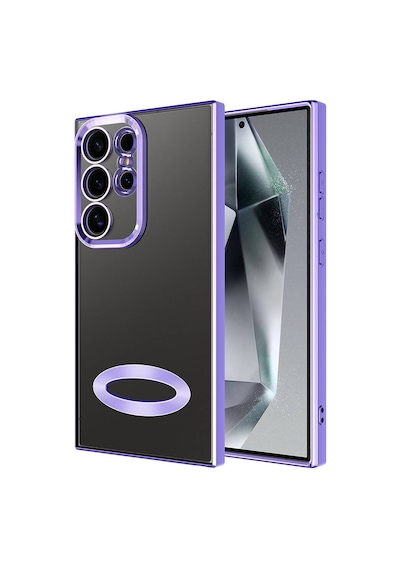 Zore Galaxy Uyumlu S24 Ultra Kılıf Kamera Korumalı Logo Gösteren Omega Kapak - Lila Lila